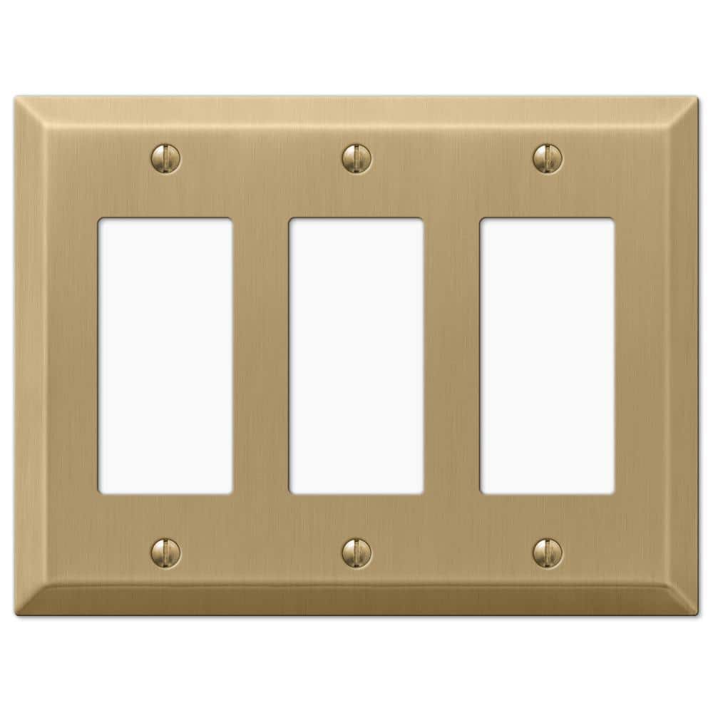 Brushed Bronze 3-Gang Rocker Steel Wall Plate