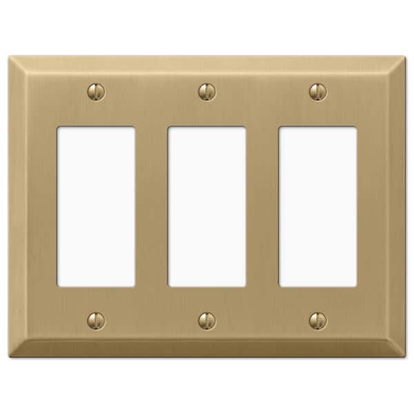 Metallic 3 Gang Rocker Steel Wall Plate - Brushed Bronze