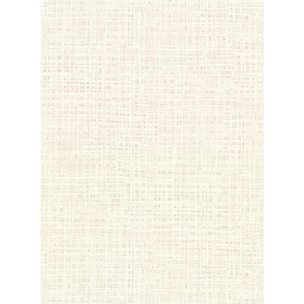 Montgomery Off-White Distressed Faux Linen Off-White Wallpaper Sample