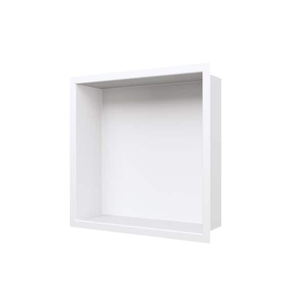 13 in. W x 13 in. H x 4 in. D Single Stainless Steel Recessed Shower Niche in White