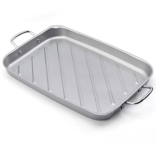 Outdoor Grill Pan BBQ Topper with Handles, 11 x 15 in Perforated Grilling Tray for Barbecue, Vegetables and Small
