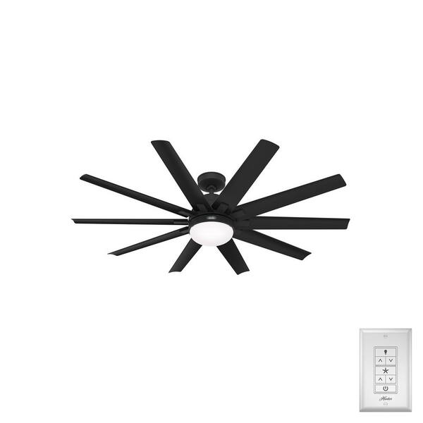 Hunter Overton 60 in. Indoor/Outdoor Matte Black Ceiling Fan with Light