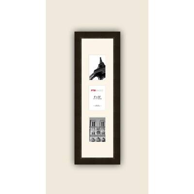 3-Opening Vertical 4 in. x 6 in. White Matted Espresso Photo Collage Frame