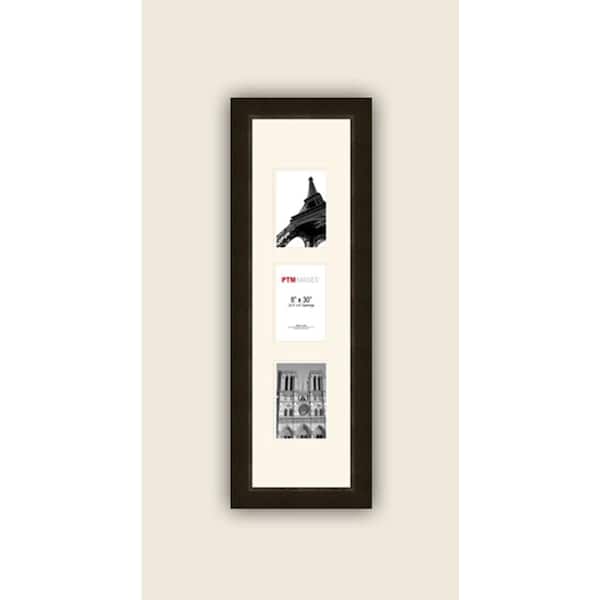 PTM Images 3-Opening Vertical 4 in. x 6 in. White Matted Espresso Photo Collage Frame
