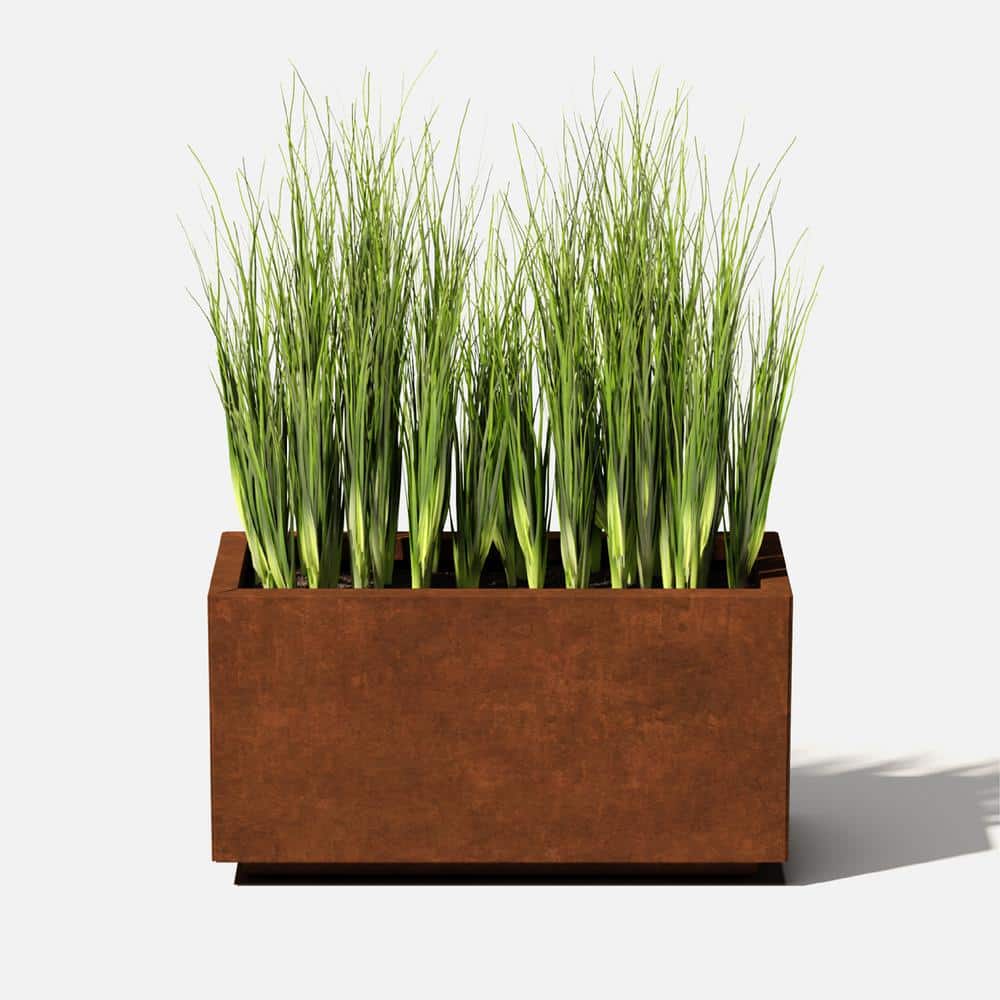 Small Rust Corten Steel Long Box Planter