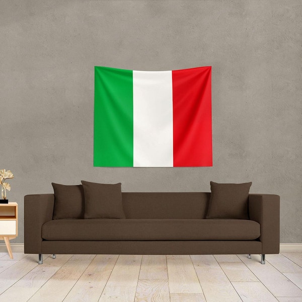 Italy Flag Geometric Multicolor Wall Hanging 50x60 in.