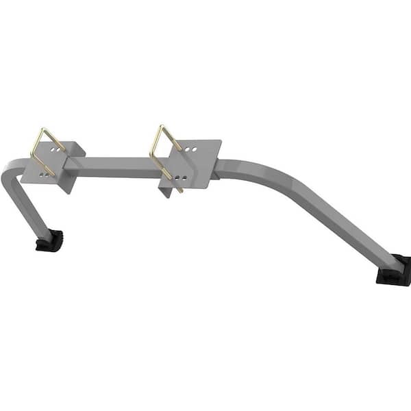 Heavy Duty Ladder Stabilizer Accessory with Adjustable Width and Non-marring Rubber End Caps Silver Reach 12 in. H