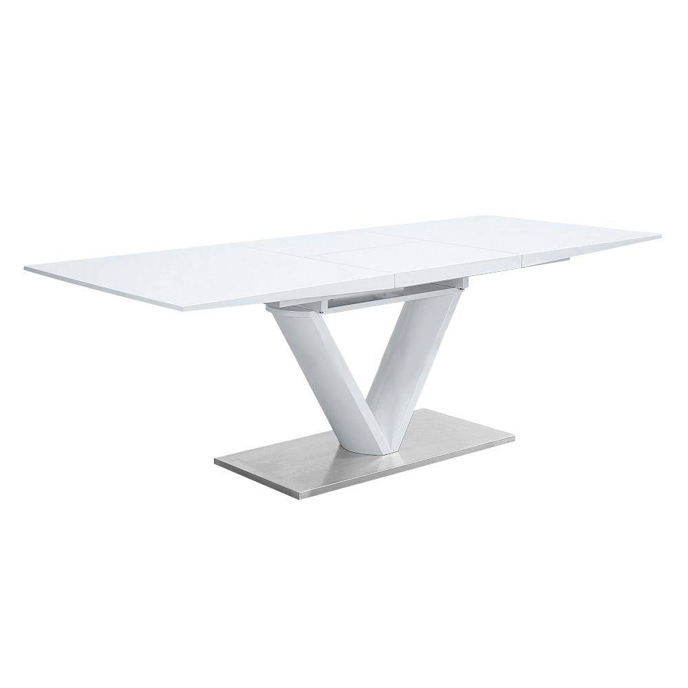 Acme Furniture Gallegos White High Gloss Finish Wood 35.43 in. 4Legs
