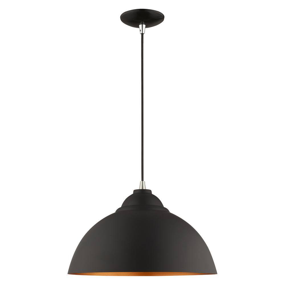 Mini Industrial Chic Black and Gold Pendant Light