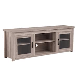 65 in. Gray Wash Oak Entertainment Center Drawer Fits Up to 80 in.