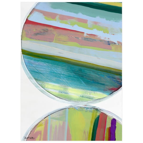 Empire Art Direct Multi-Colored 8 ft. x 10 ft. Rhythmic Circles III Washable Geometric Art Area Rug