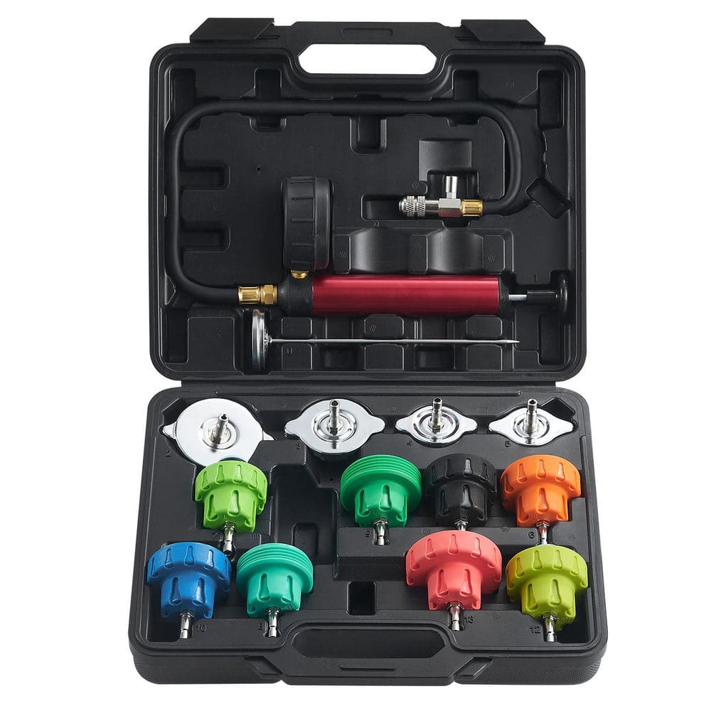 14 pcs Universal Radiator Pressure Tester Kit, Coolant Pressure Tester Kit with Manual Pump and Steel Test Cap Adapters price history on PriceWatchPro