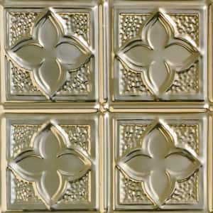 Take Home Sample - Clover Gold Nugget 1 ft. x 1 ft. Decorative Tin Style Nail Up Ceiling Tile (1 sq. ft./case)