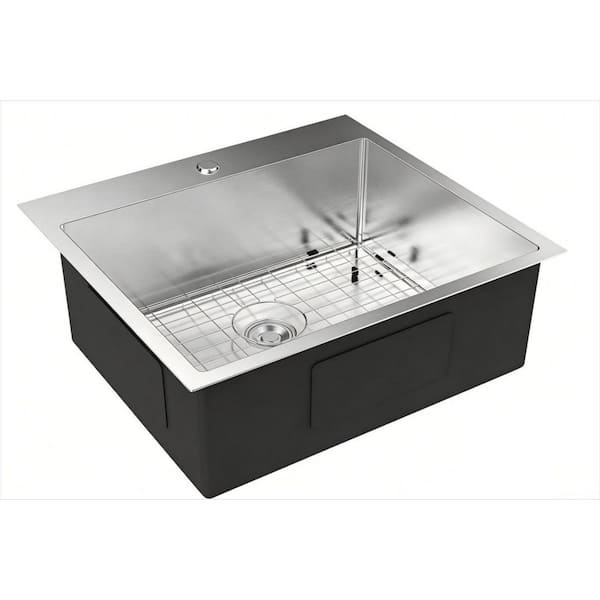25 in. Drop-In/Topmount Single Bowl 18 Gauge Stainless Steel Kitchen Sink