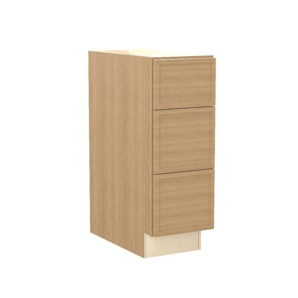 Franklin 15 in. W x 21 in. D x 34.5 in. H Assembled Plywood Drawer Base Bath Cabinet in Vanguard Oak with Soft Close