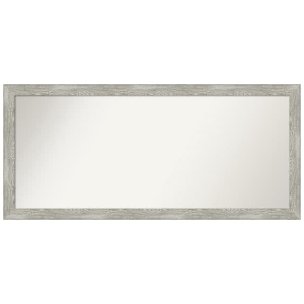 Amanti Art Medium Rectangle Rustic Gray Contemporary Mirror (23.5 in. H x 51.5 in. W)