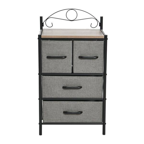 mDesign Chest of Drawers – Bedroom Drawers with 4 Drawers for Clothes,  Accessories, Cosmetics – Stylish Bedroom Storage Unit – Black/Dark Grey :  : Home & Kitchen