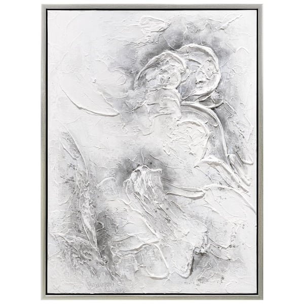 Empire Art Direct Abstract Whispers Heavily Textured Hand Painted Framed Canvas Wall Art, 30 in. x 40 in.
