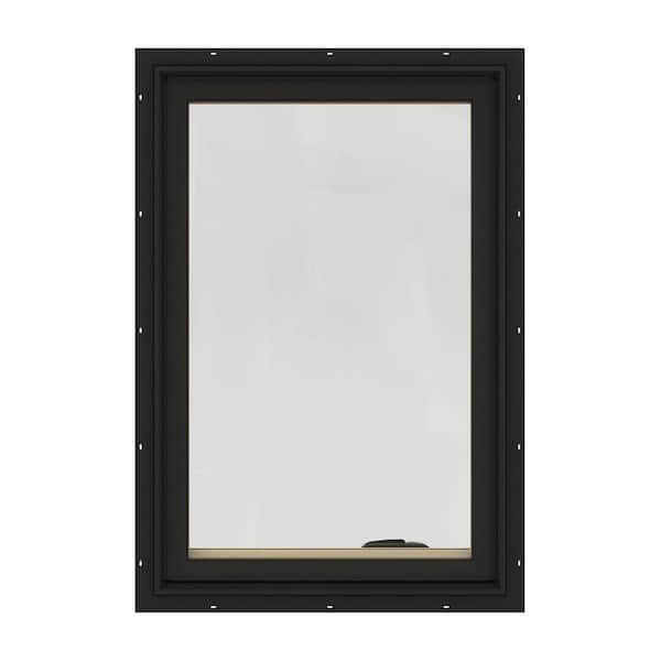 JELD-WEN 36.75 in. x 48.75 in. W-2500 Series Bronze Painted Clad Wood Left-Handed Casement Window with BetterVue Mesh Screen