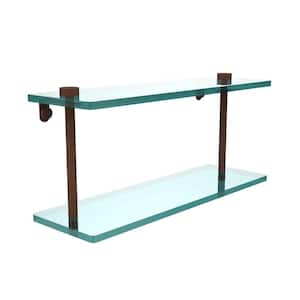Allied Brass Dottingham 16 in. L x 8 in. H x 5 in. W 2-Tier Clear Glass  Bathroom Shelf with Gallery Rail in Brushed Bronze DT-2/16-GAL-BBR - The  Home Depot