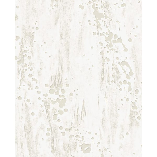 Seabrook Designs 56 sq. ft. Metallic Alabaster Splatter Paper Unpasted Wallpaper Roll