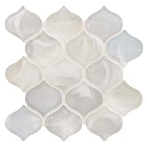 Pearl Arabesque 10 in. x 10.2 in. x 7.87 mm Mixed Glass Mesh-Mounted Mosaic Tile (7.1 sq. ft./Case)
