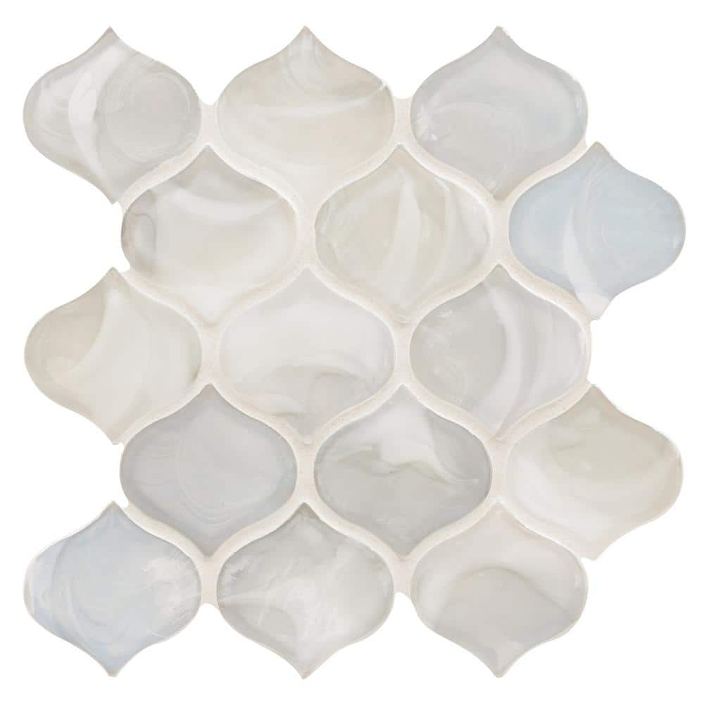 Pearl Arabesque 10in. x 10in. x 0.31 in Glossy Glass Mosaic Walls and Floor tile for Kitchen and Baths (7.1 sq.ft./Case) price history on PriceWatchPro
