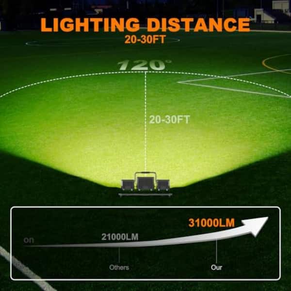 Gray 31000 Lumen LED Work Light 120 Volt 5-Head Adjustable Portable Work Light with Tripod Stand for Jobsite and Garage