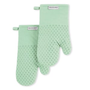 Asteroid Silicone Grip Pistachio Green Oven Mitt Set (2 Pack)