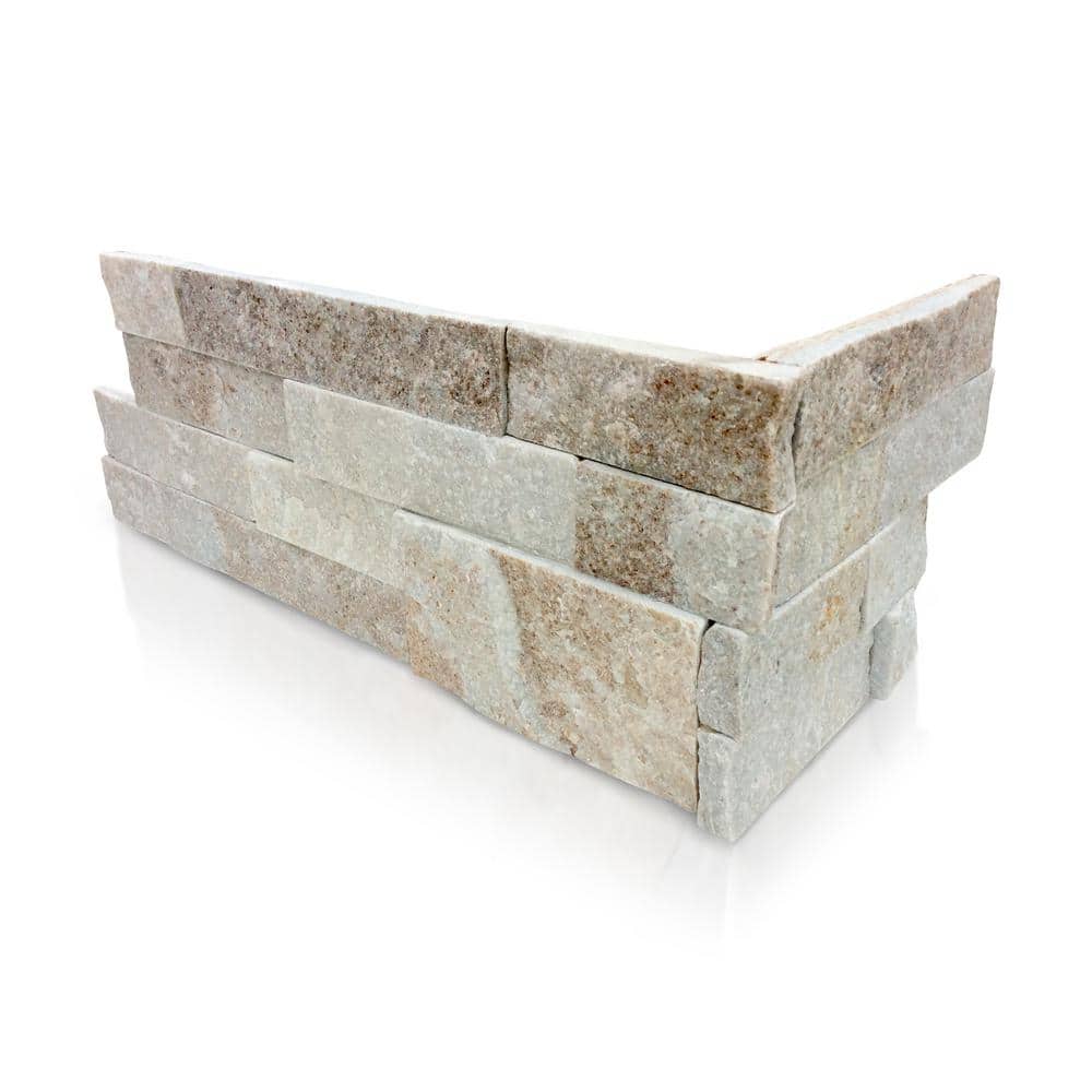 White Chestnut 6 x 16 x 8 in. Natural Stacked Stone Veneer Corner Siding Exterior/Interior Wall Tile (2-Box/11 sq ft) price history on PriceWatchPro