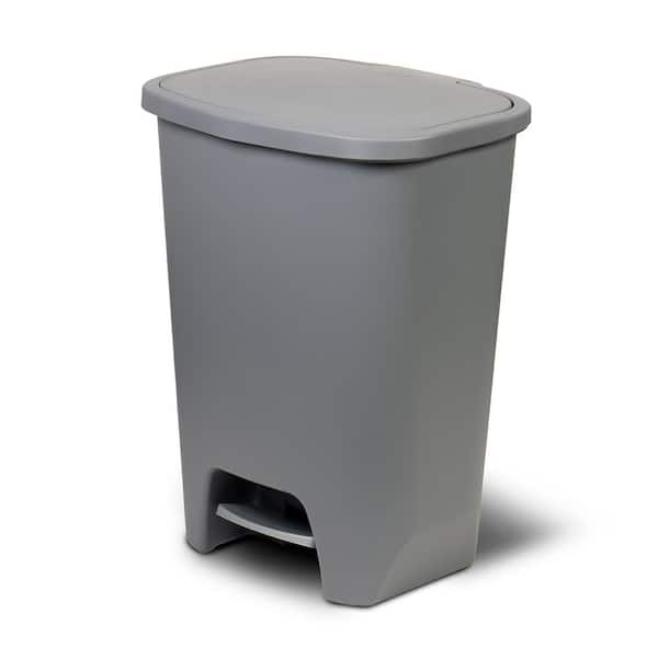 Glad 20 Gal. Gray Step-On Plastic Trash Can with Clorox Odor