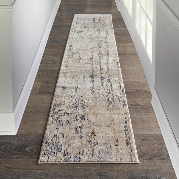 Concerto Beige/Grey 2 ft. x 10 ft. Distressed Rustic Kitchen Runner Area Rug
