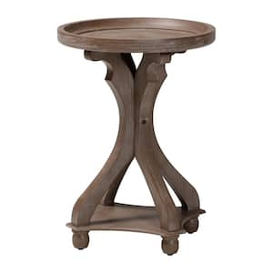 Westlyn 18.1 in. Antique Brown Round Wood End Table