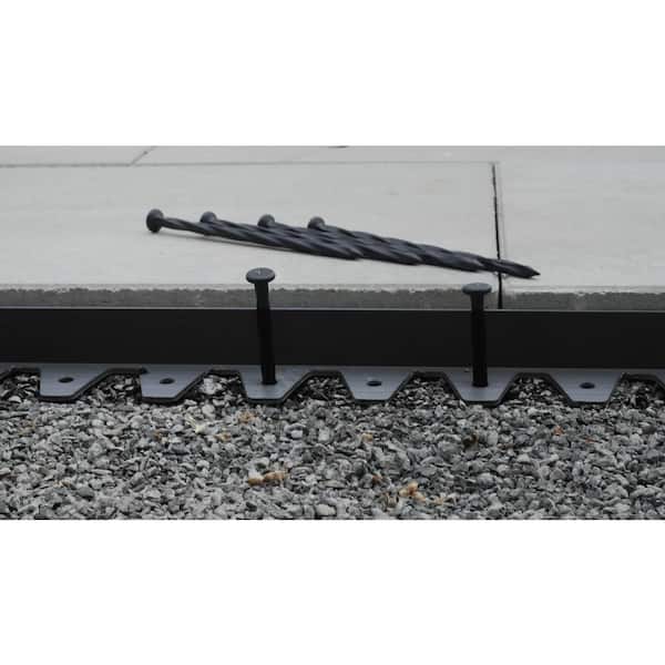 Technoflex Flexi-Pro 48 in. x 2.25 in. x 1.75 in. Black PVC Paver Edging - 96 ft. (24-Pieces of 48 in) Pro Grade with 96-Spikes