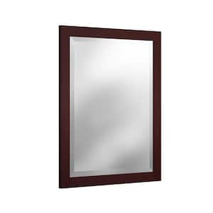 24 in. W x 30 in. H Framed Rectangular Beveled Edge Bathroom Vanity Mirror in Espresso