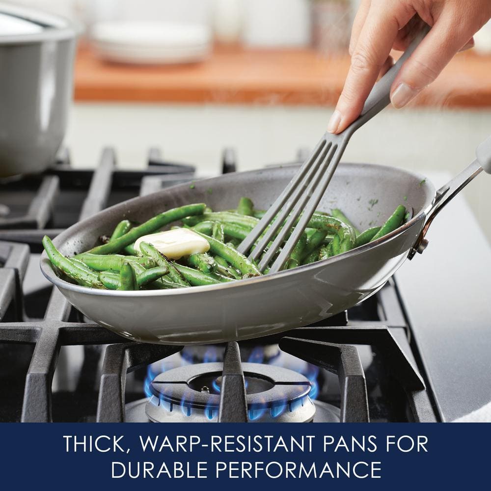 Gray Aluminum Nonstick 10-Inch Frying Pan with Ceramic Coating