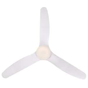 Carla 46 in. LED White Hugger Ceiling Fan with Light Fixture and Remote Control