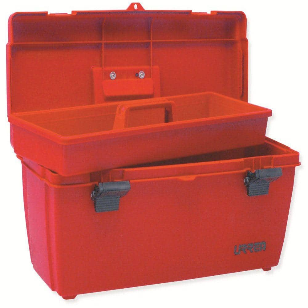 URREA 20 in. Plastic Red Tool Box with Metal Clasps 9901 - The Home Depot