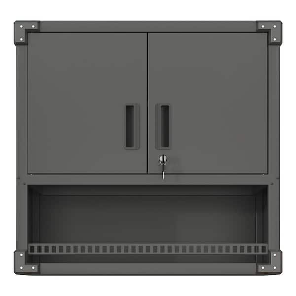 29.53 in. W x 11.81 in. D x 30.31 in. H Black Garage/Bathroom Storage Wall Cabinet with Locking Door,for Garage Workshop