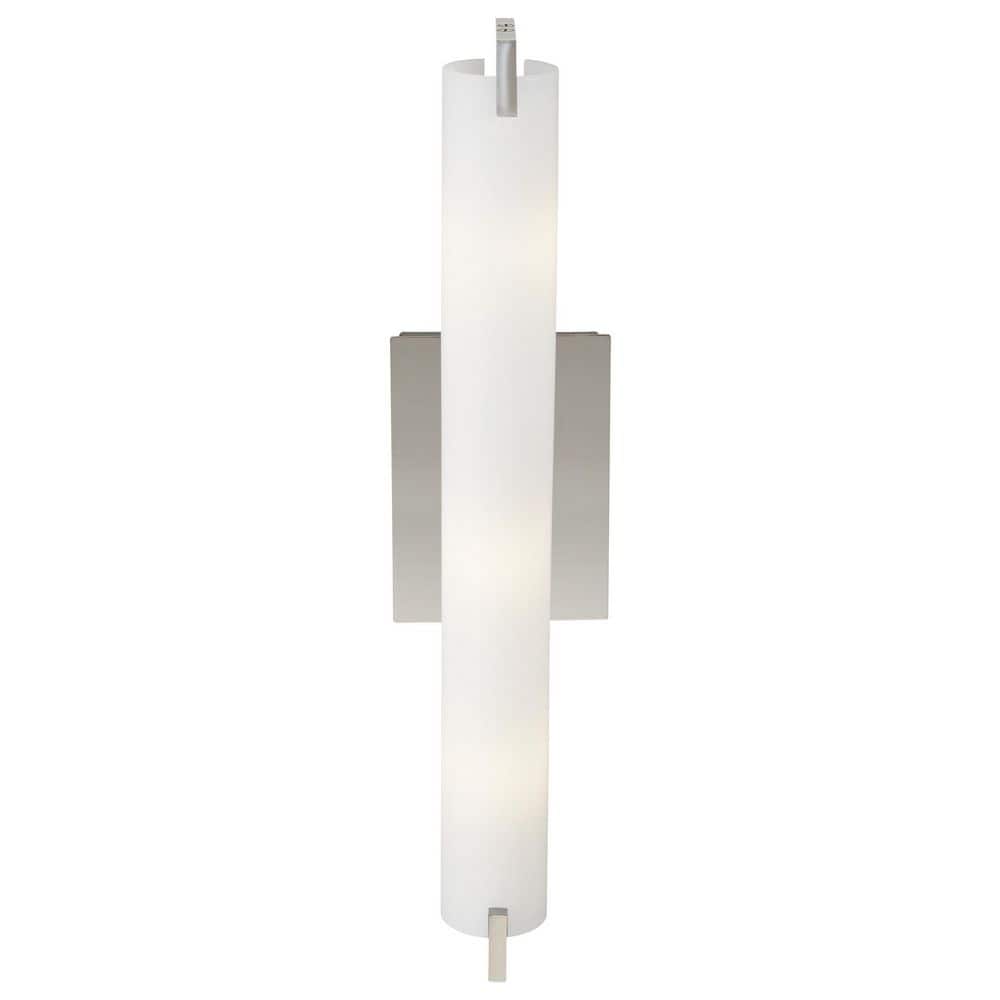 Chrome 3-Light Dimmable Etched Opal Glass Bath Bar