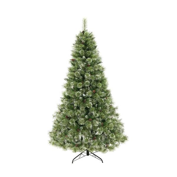 Noble House 7.5 ft. Pre-Lit Cashmere Pine and Mixed Needles Hinged Artificial Christmas Tree
