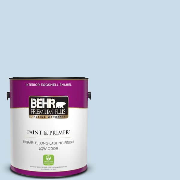 BEHR PREMIUM PLUS 1 gal. #M510-1 Blue Me Away Eggshell Enamel Low Odor Interior Paint & Primer