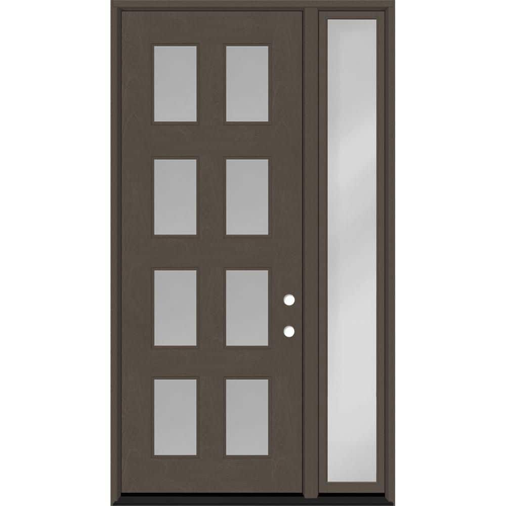 Regency 49 in. x 96 in. 8L Modern Clear Glass RHOS Ashwood Stain Fiberglass Prehung Front Door w/Clear 10 in. SL 4-9/16 price history on PriceWatchPro