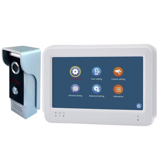 Etokfoks 7 in. Touch Screen Video Door Phone WiFi Video Doorbell Intercom System 1080P Video Door Camera with Monitor App Remote