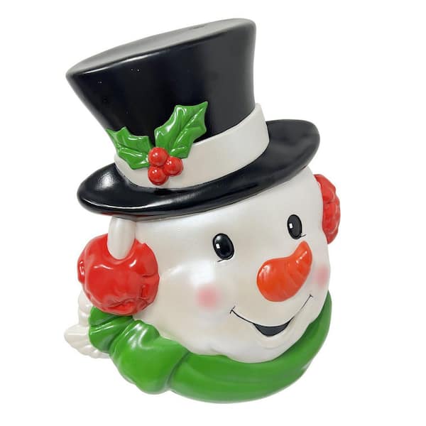 19 in. Pre-Lit LED Snowman Blow Mold Christmas Wall Decoration