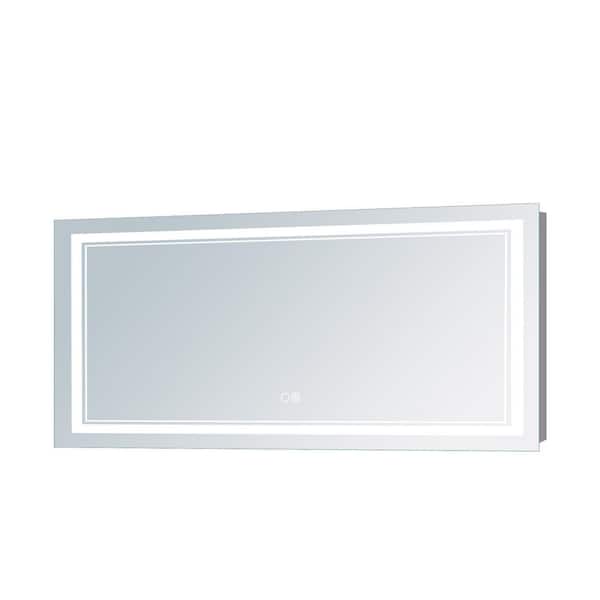 Dovelina 71 in. x 24 in. Modern Rectangular Frameless Full-Length Anti-Fog LED Light Wall Mount Bathroom Vanity Mirror