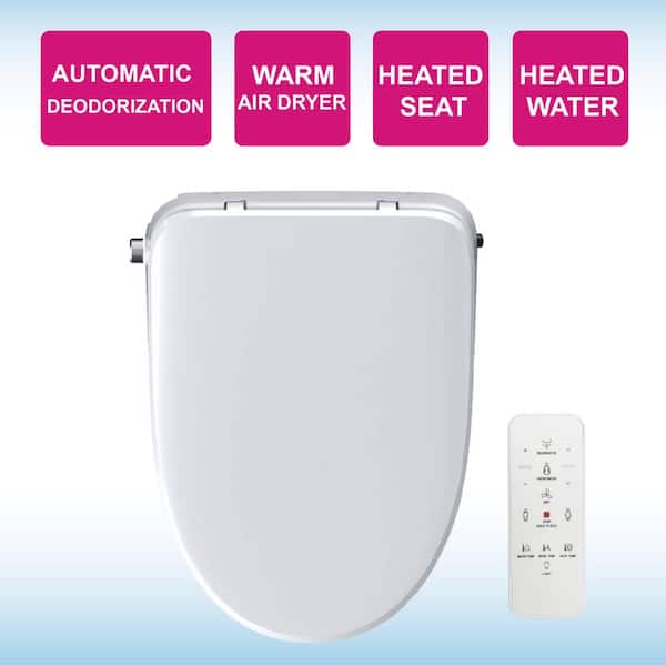 WOODBRIDGE Mammoth Electric Bidet Seats for Elongated Toilet with Remote Control in White