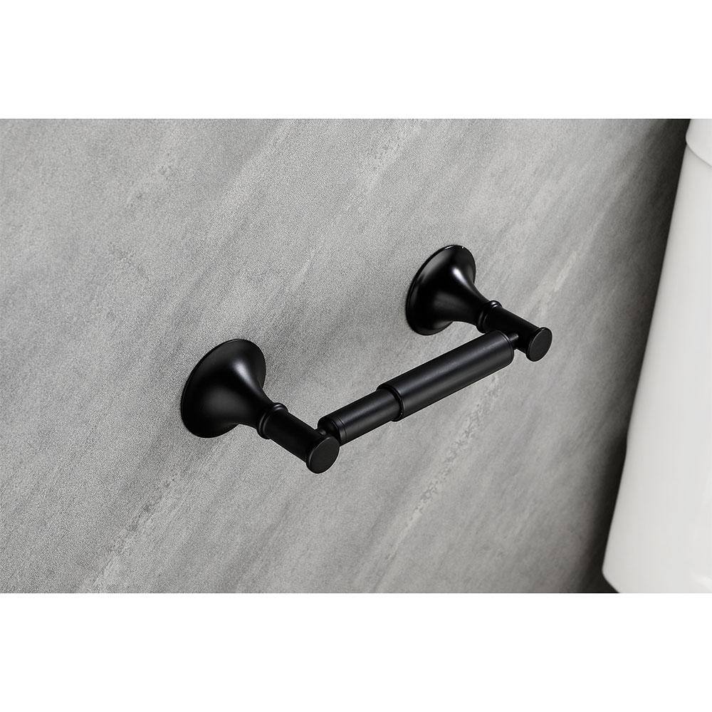 Matte Black 6-Piece Brass Bathroom Hardware Set