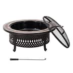 Costa 40 in. Round Steel Wood Burning Firepit Table