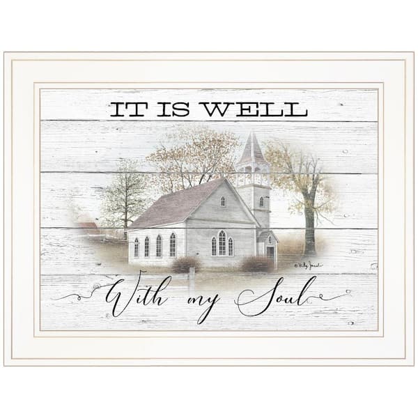 HomeRoots Charlie It Is Well 1-Piece Framed Wall Art 15 in. x 19 in.